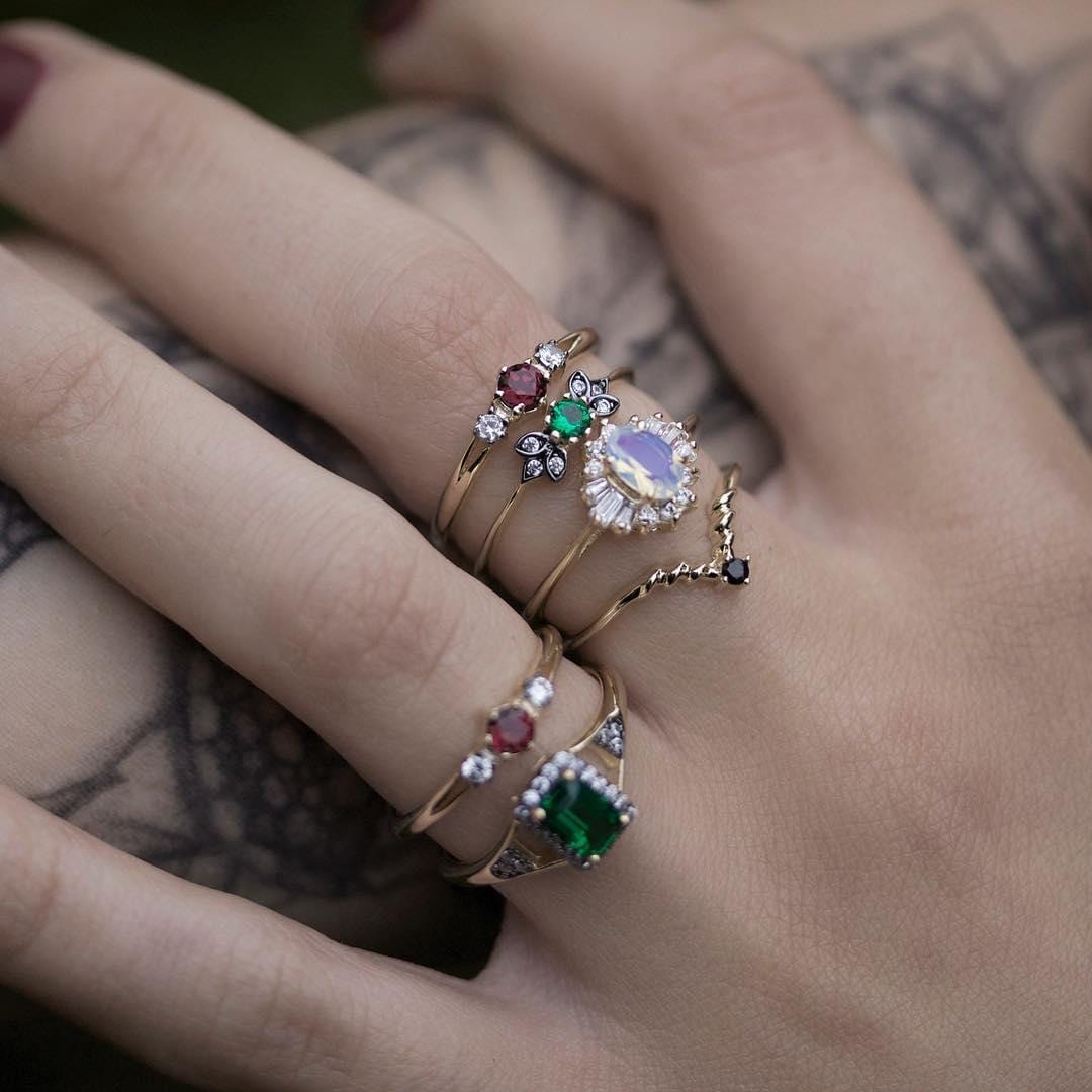 AURELIA. Opal Cluster Gold Ring REGALROSE