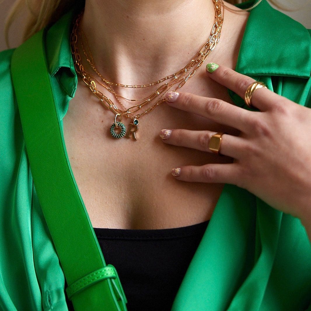 ☘️Go green with our Doughnut and Emerald Swarovski® Necklaces.

#oreliajewellery #justaddjewellery #stpatricksday @oliviafayesmith