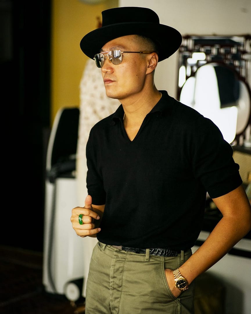 bryceland's スキッパーポロ ブラック 36 Cotton Short Sleeve 'Skipper' Polo Black – Bryceland's