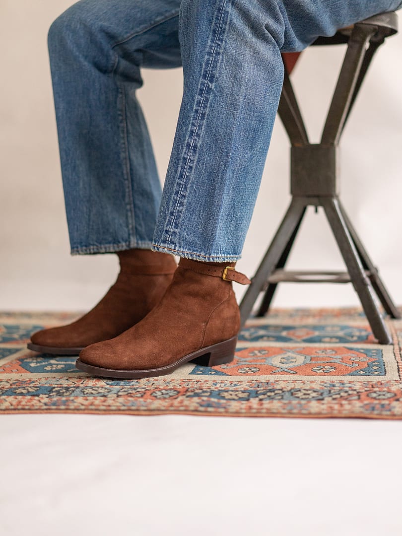 Clinch x Allevol Jodhpur Boots Shinki Horsehide Suede Brown