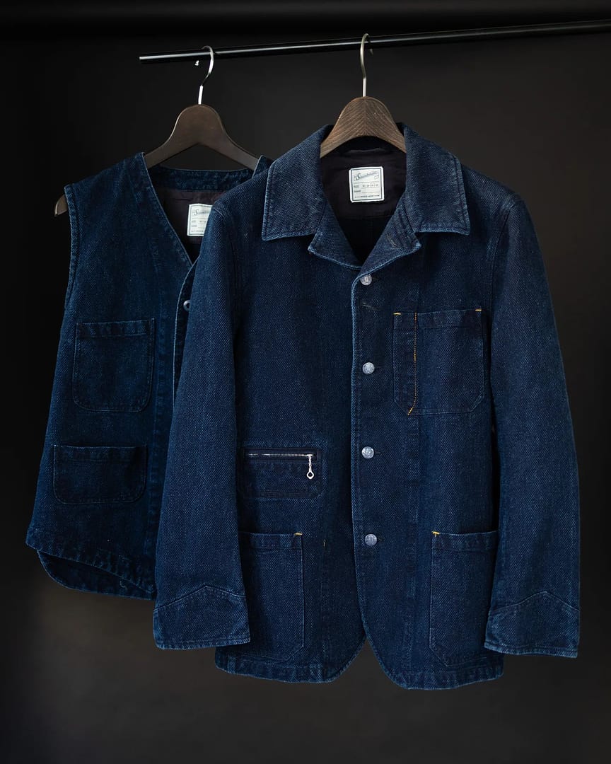 サウンドマン Marcy Vest インディゴ刺し子38サイズ サウンドマン Marcy Vest インディゴ刺し子38サイズ Soundman