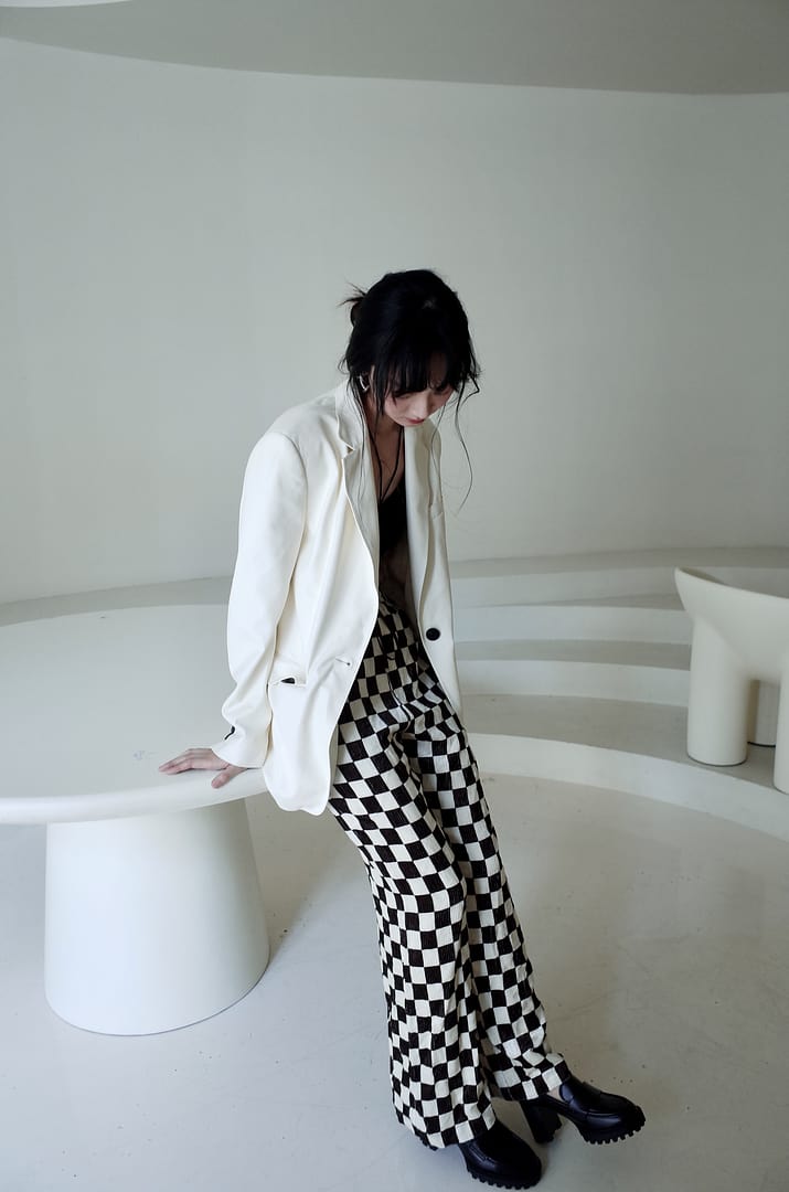 ボトムスその他 Wai Kei Wide Checkered Bendable Pants BMY172 Wai Kei Wide Checkered Bendable Pants BMY172 ボトムス