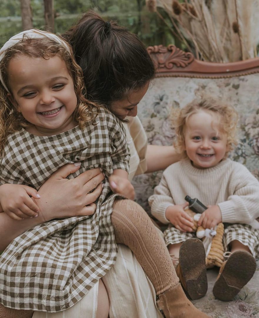 Olive Gingham Bella Dress | Organic Zoo