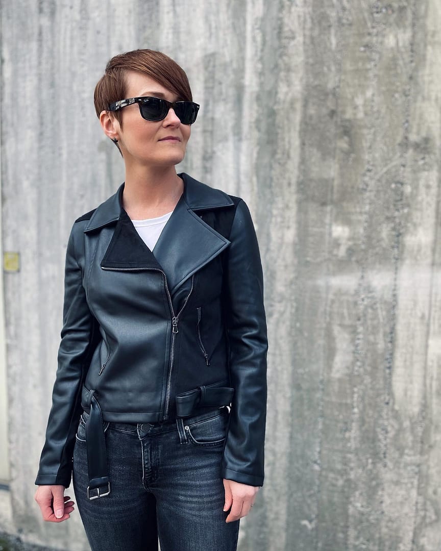 Little suzie Vegan Leather Belted Jacket - メルカリ
