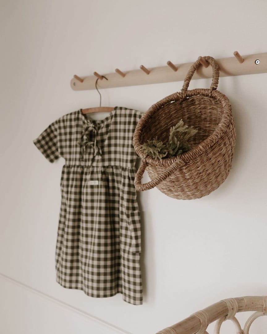 Olive Gingham Bella Dress | Organic Zoo