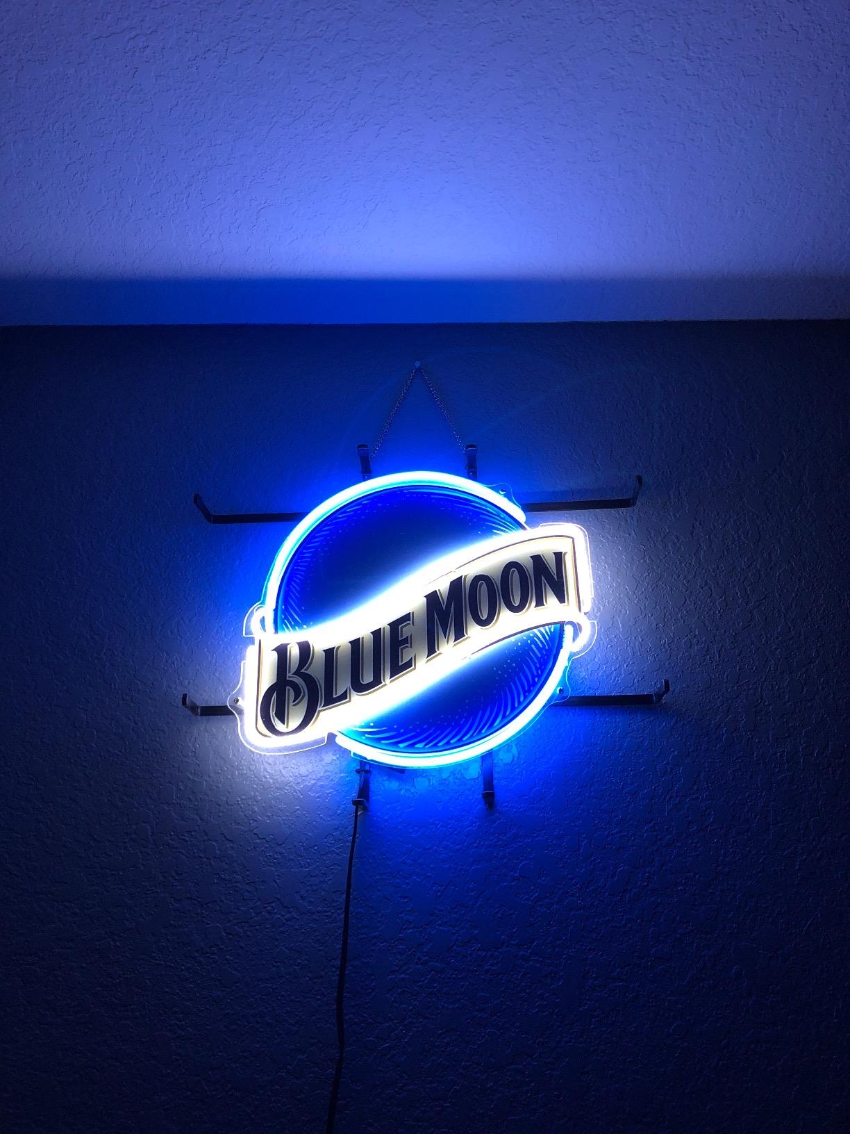 Neon Sign: Blue Moon Beer, Custom LED & Glass Neon - HAPPYNEON 