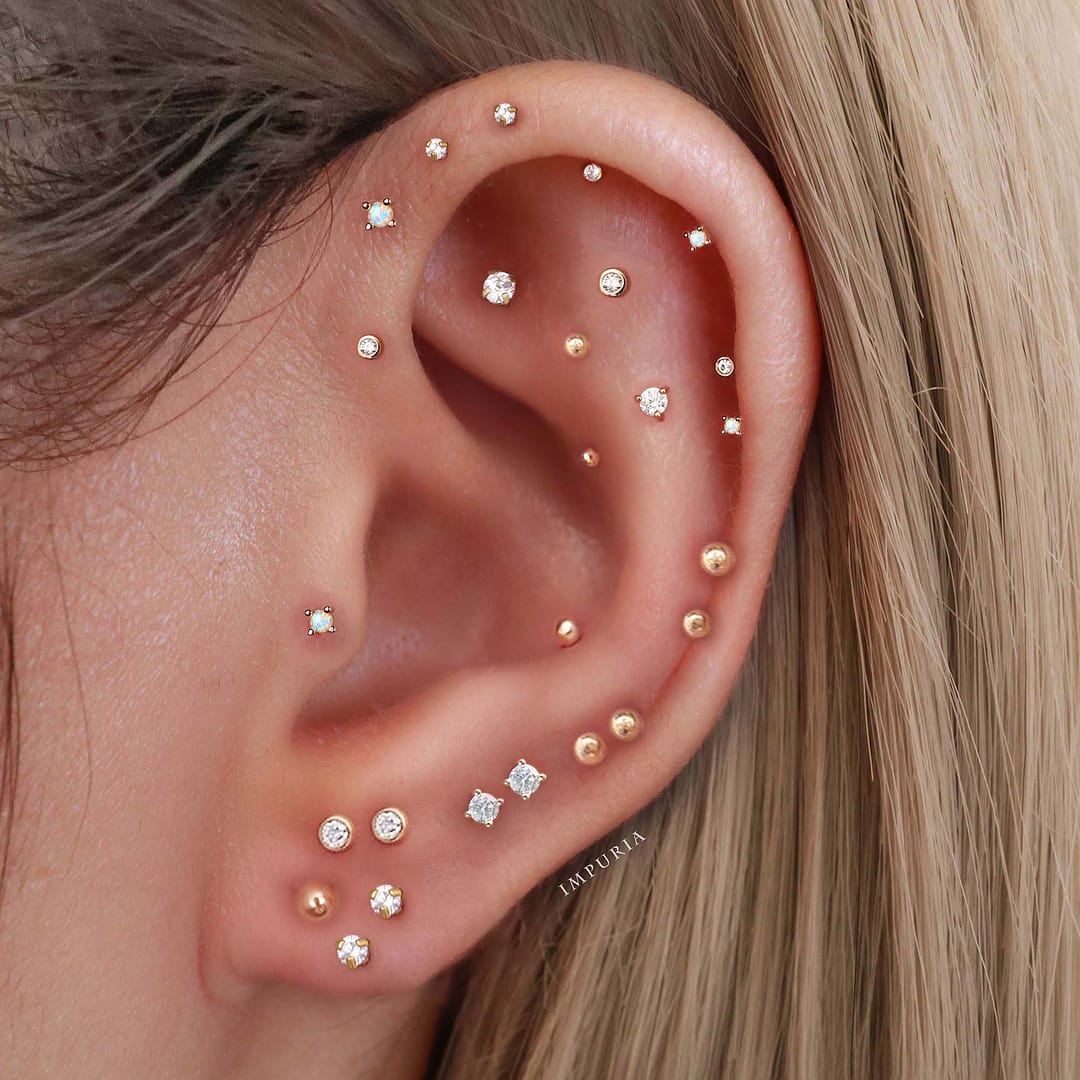 Double Piercing Earring Set - Second Hole Earrings - Chain