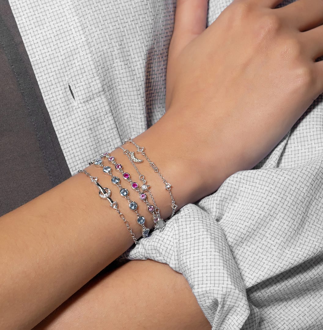 Dangling Diamond Moonstone Chain Bracelet | Monica Rich Kosann