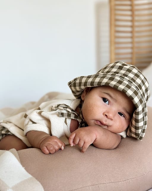 Olive Gingham Shortie | Organic Zoo