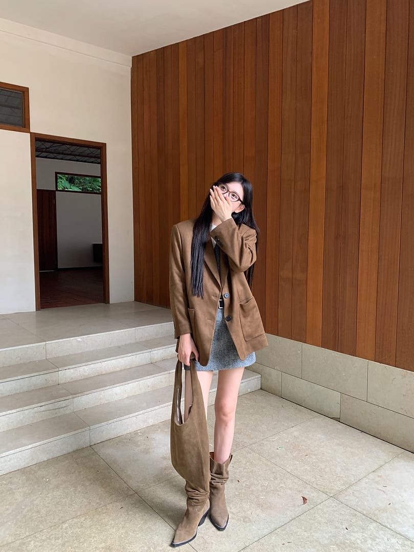 MO&Co. Women's Oversized Suede Blazer