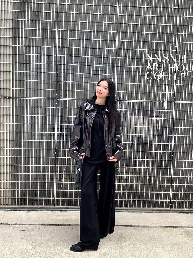 MO&Co. Women's Snap Button Leather Jacket