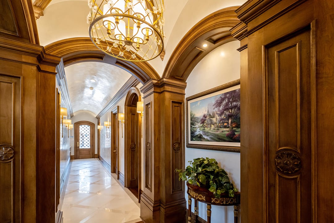 Completed dining room with millwork