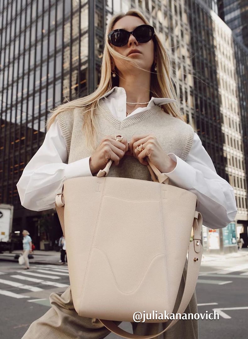 Shop Marina Bucket - OLEADA: Leather Work Bucket Bag for