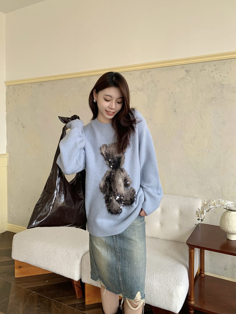 MO&Co. Women's Wool Blend Teddy Sweater