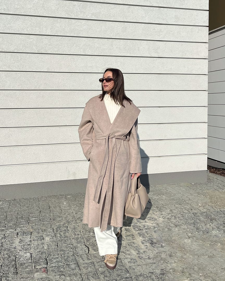 shishi　　WRAP ウールカシミヤ　サイズ4 HOODED COAT