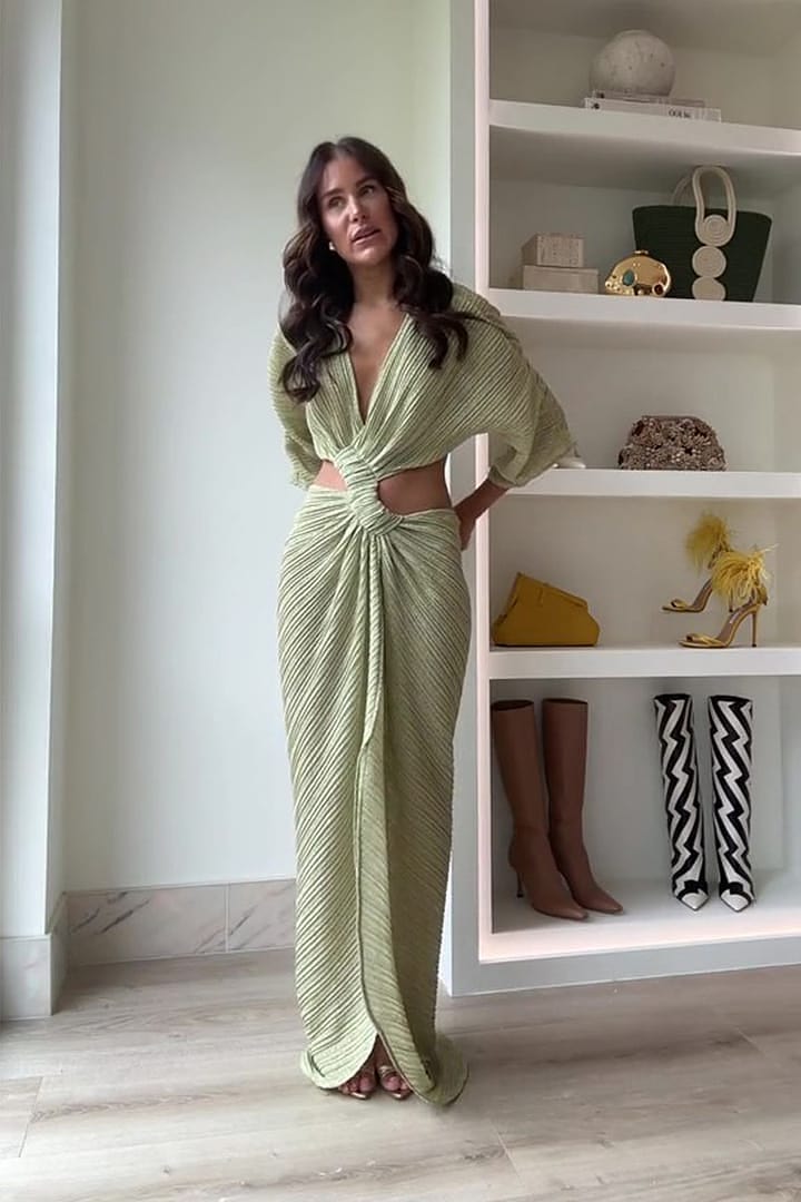 green emerald velvet dress Suboo Coco Cut Out Midi Dress in Gold – Coco & Lola