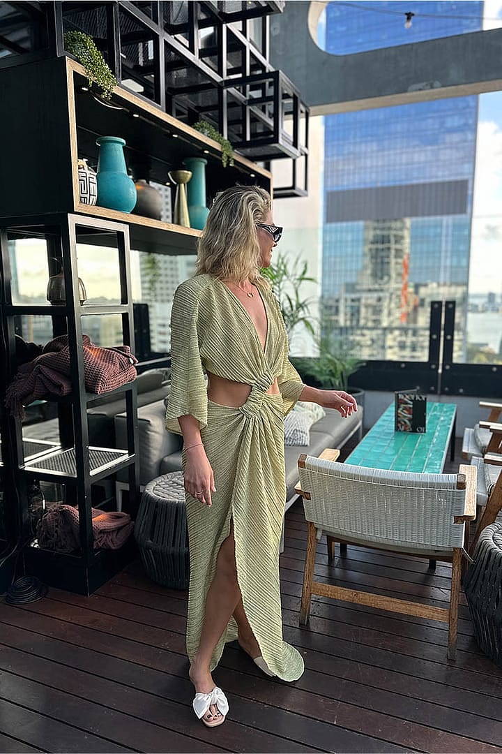 green emerald velvet dress Suboo Pyra Strappy Maxi Column Dress - Gold main image 0