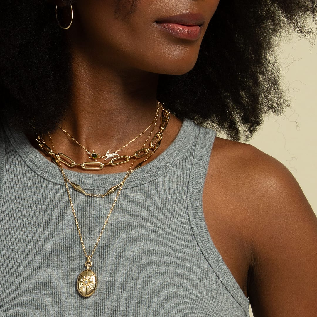18K Gold Tortoise and the Hare Necklace | Monica Rich Kosann