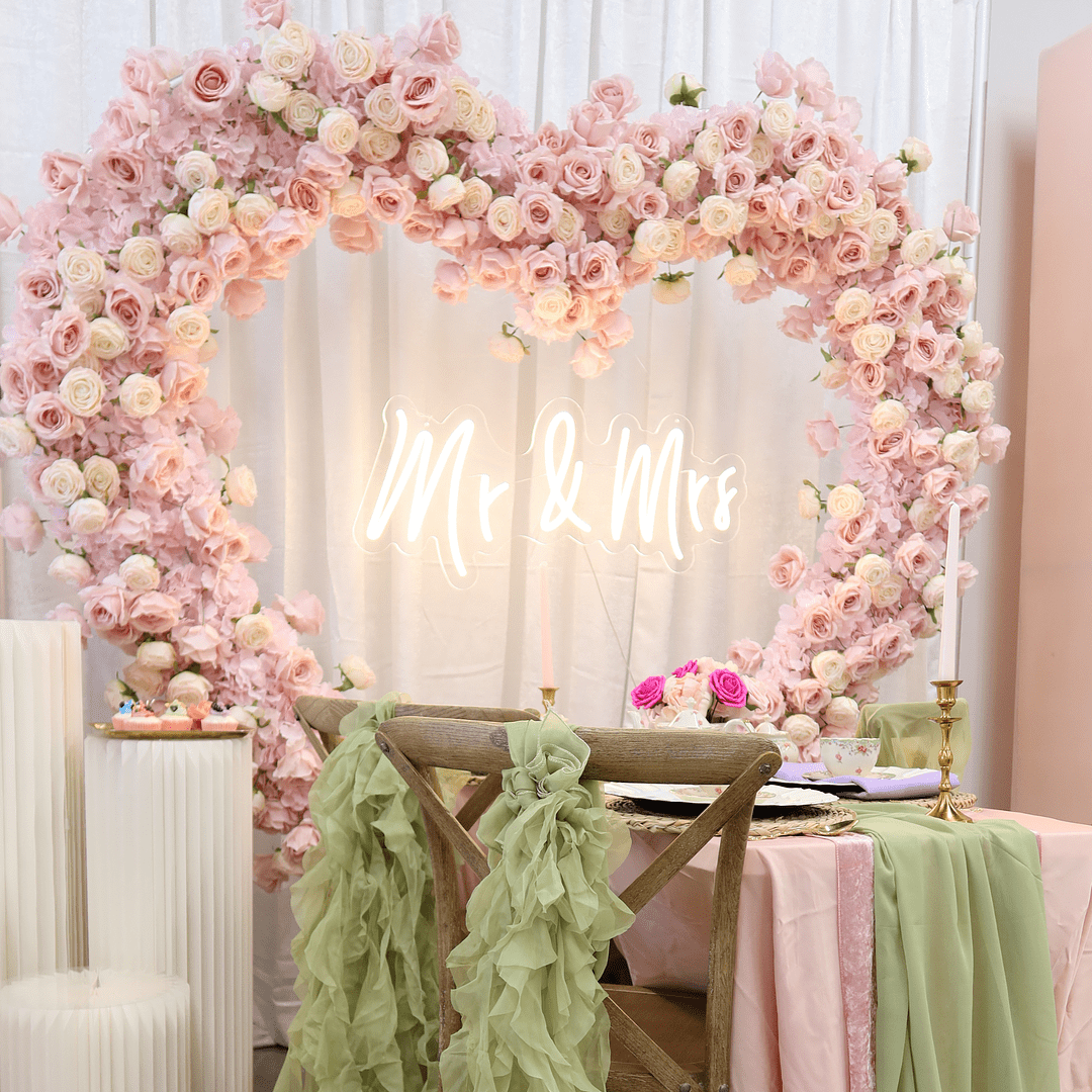 Mr & Mrs Neon Wedding Sign 88cm x 55cm - CV Linens™