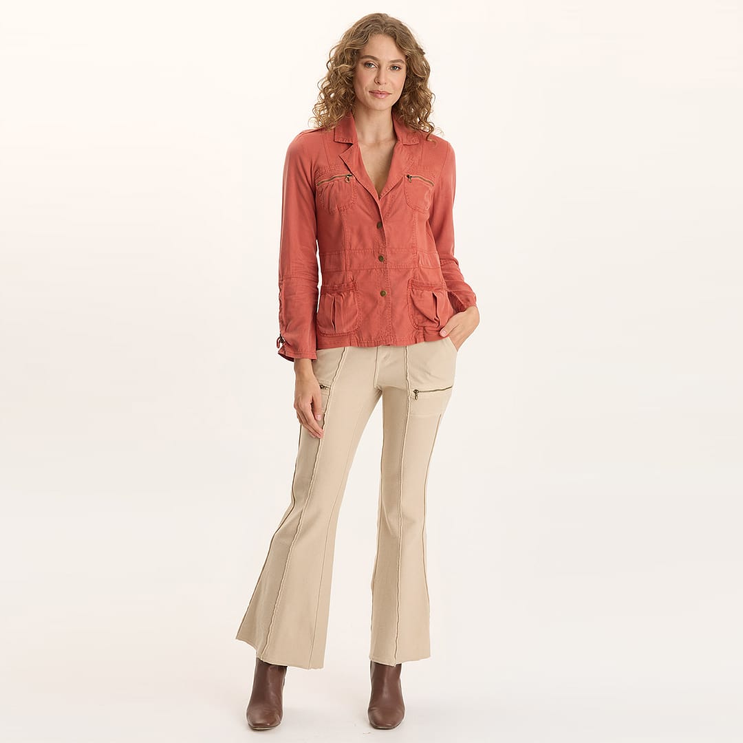 XCVI Ninian Twill Knit Stretch Pull-On Flare Pant