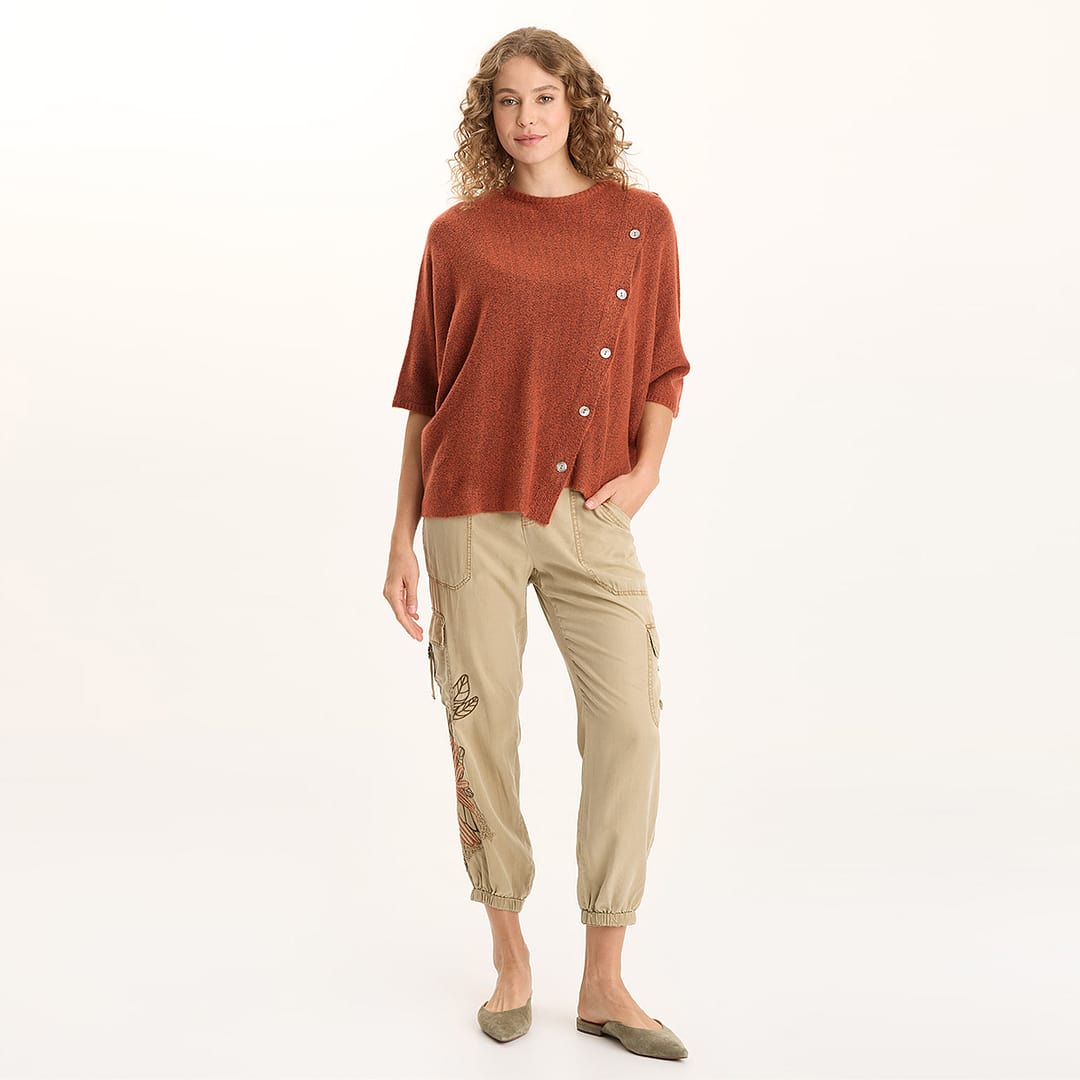 【YOURNUS】Apel Span Over Knit Fluffy Knit V Neck Oversized Sweater Classic Cream | French