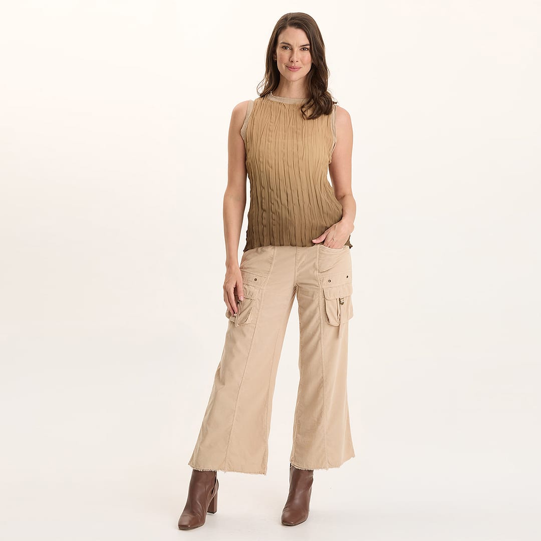 パンツ CEDARWOOD CITIES' CLUB WIDECUT / BLK 46 Womens Bayside Wide Leg Crop