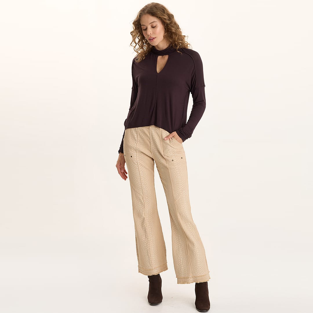 XCVI Askell Textured Jacquard Pull-On Flare Pant