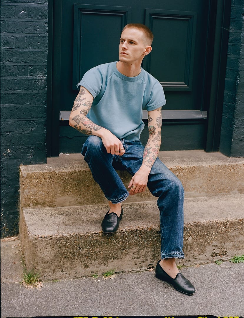 Raglan Short Sleeve Sweatshirt Sax Blue – Bryceland's