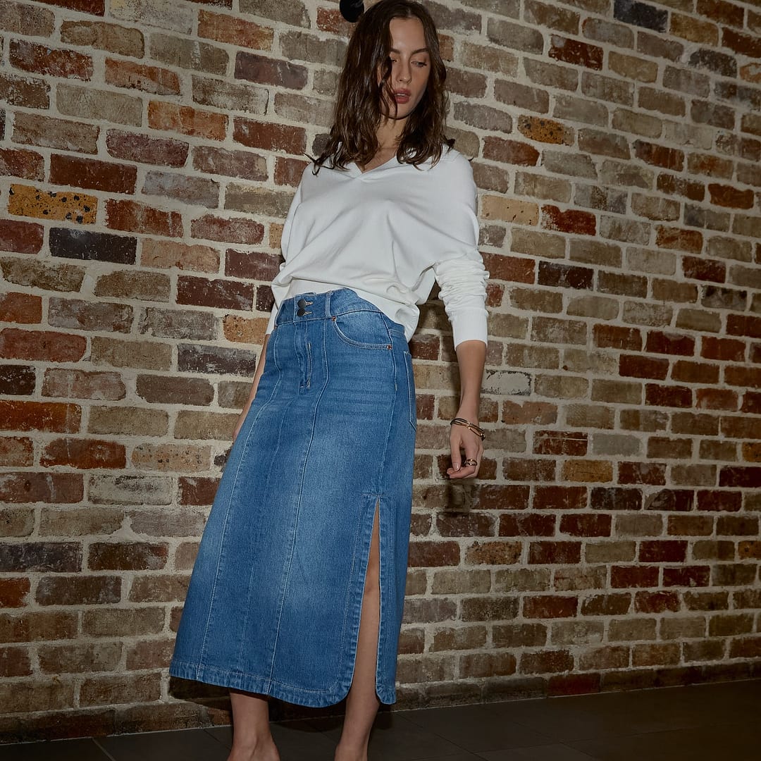 Mona Blue Denim Skirt | DRICOPER DENIM
