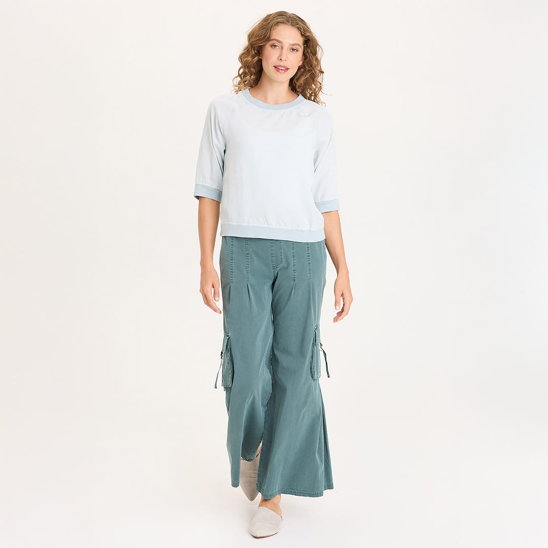 XCVI Erwin Side Pleats Wide Leg Cargo Pant