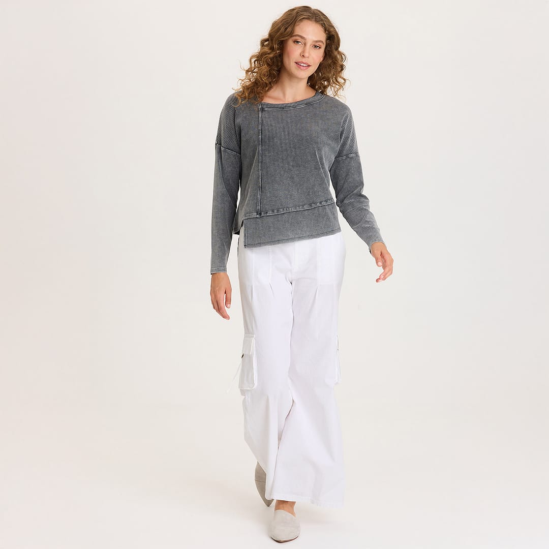 HYKE RIBBED SLEEVES（size1） XCVI Hadden Asymmetrial Hem and Seams