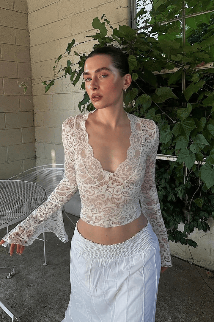Emma Long Sleeve Lace Top – Mpaz Studio