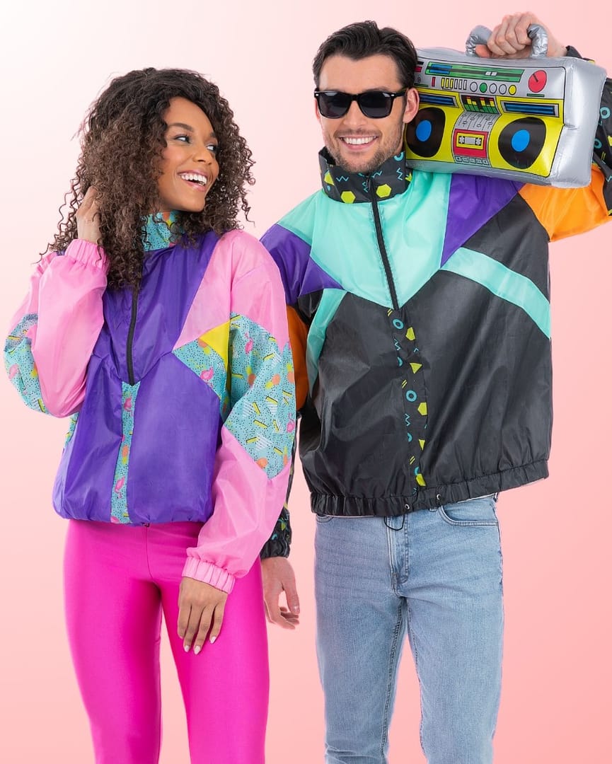 ジャケット・アウター 80s archive EURO Jacquard design jacket 80s Windbreaker Jacket, Unisex – Smiffys