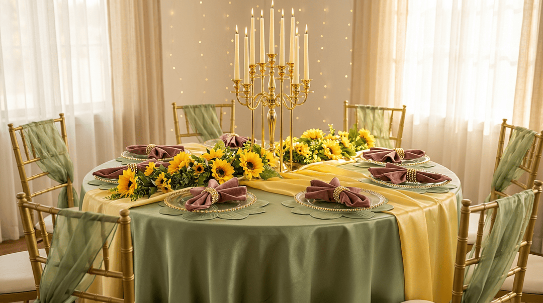 Satin Table Runner - Canary Yellow (Bright Yellow) - CV Linens