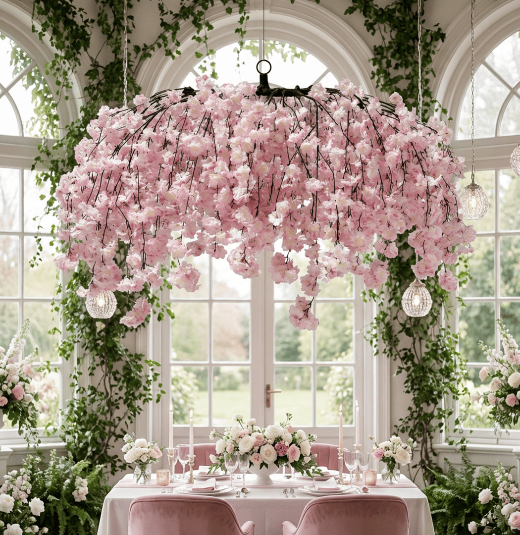 Pink Cherry Blossom Ceiling Cascade | CV Linens™