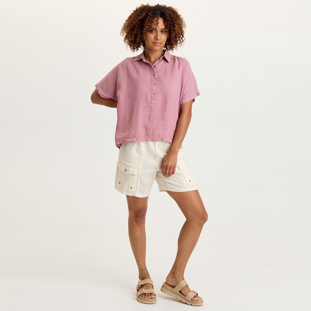 Jayci 100% Linen Cargo Pull-On Short