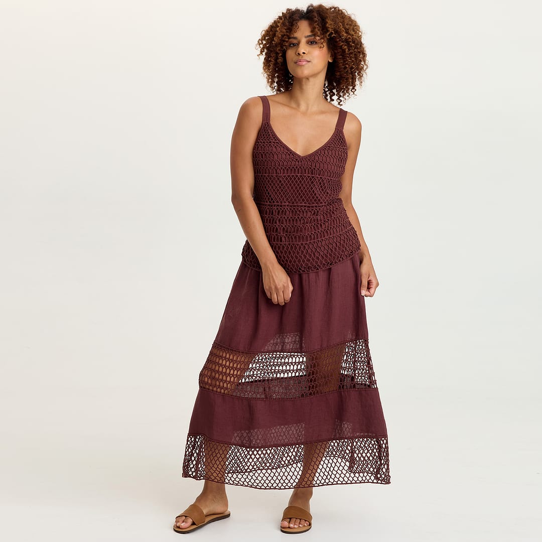 skirt Tiered ローブブラン Laubeblanc Cotton
