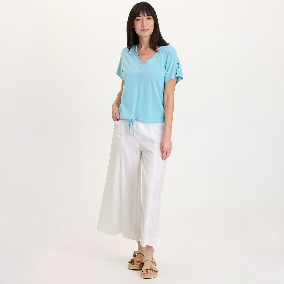 Shaun Tencel Twill Gaucho Wide-Leg Crop Pant