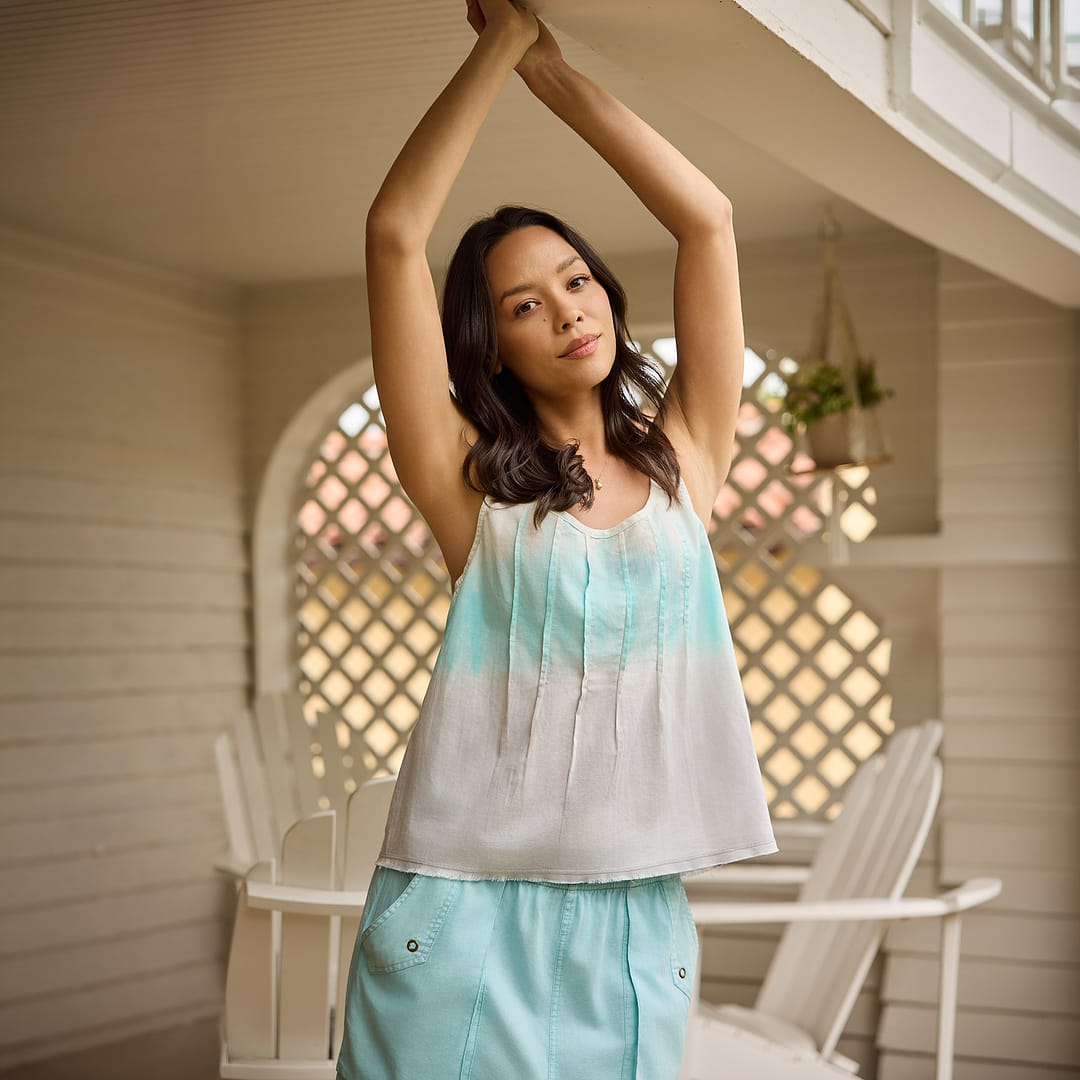 Parvati Cotton Linen Mermaid Flare Midi Skirt