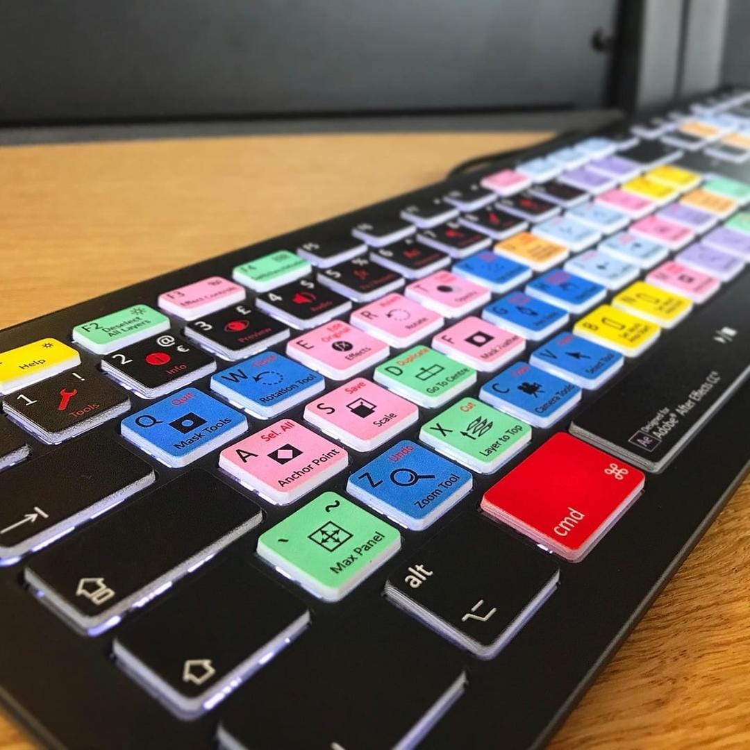 Adobe After Effects Keyboard - Backlit - For Mac or PC- View Here
