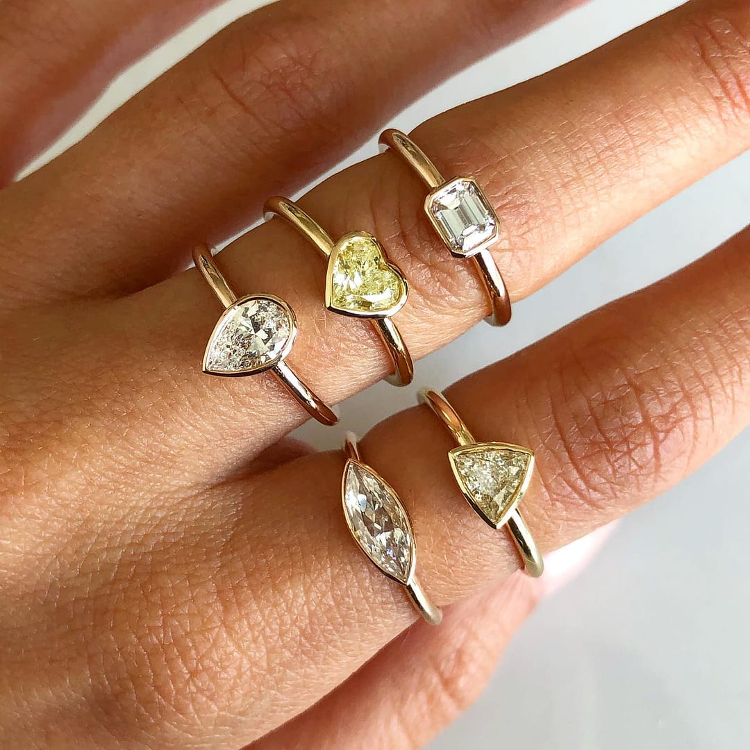 Pear Shaped Bezel Set Engagement Ring - Cliodhna - Sylvie