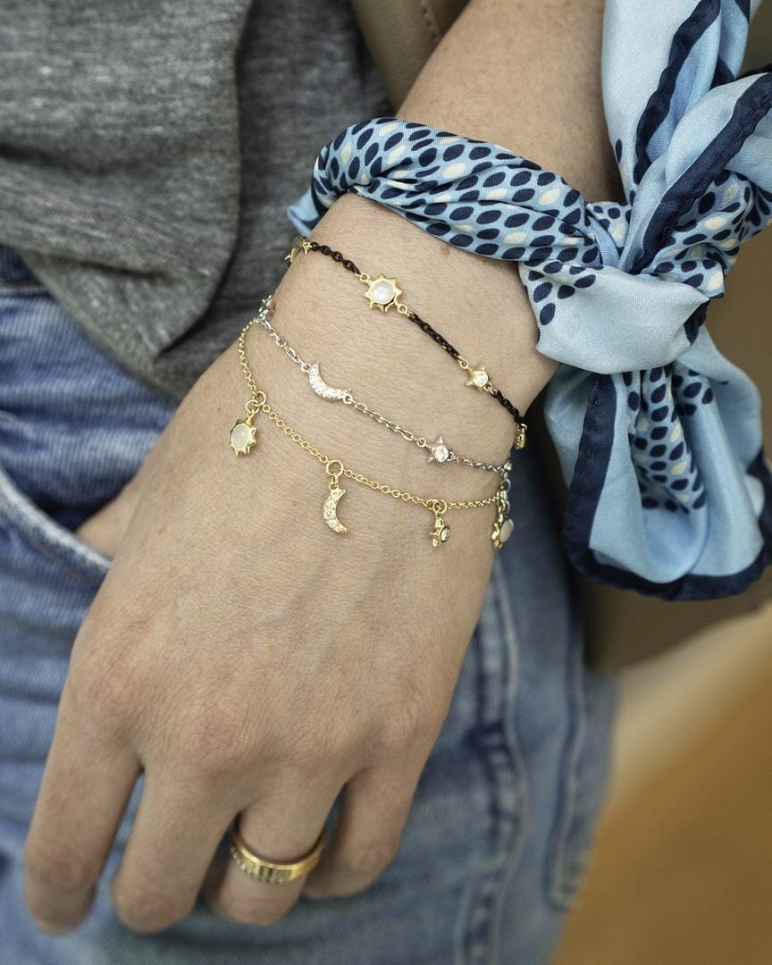 Silver Chain Bracelet - Sun Moon Stars | Monica Rich Kosann