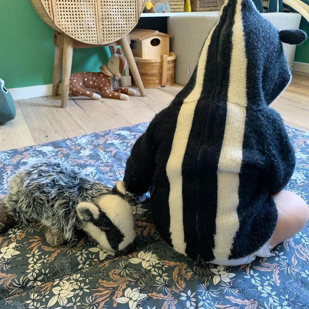 Baby Skunk Plush Hooded Pullover Halloween Costume - 0-6