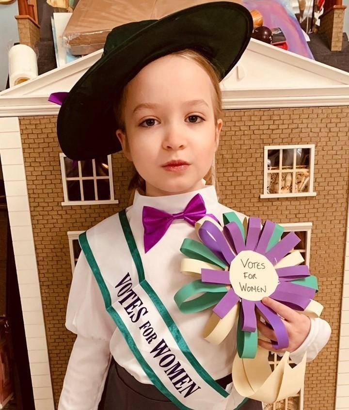 Fun Shack Costume Suffragette Bambina - Vestito Carnevale Storico per Bambina, Abito per Halloween, Compleanni e Party, XL Fun Shack Costume Suffragette Bambina - Vestito Carnevale Storico per Bambina, Abito per Halloween, Compleanni e Party, XL