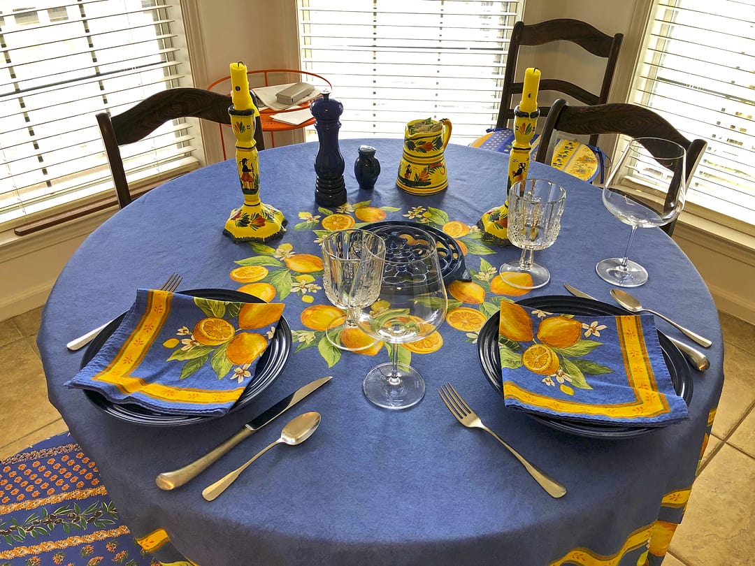 French Provencal Tablecloth - Cotton or Acrylic coated cotton - 70