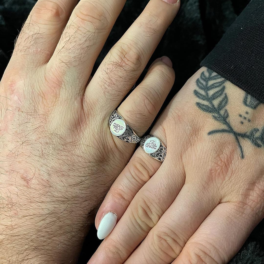 TILL DEATH. Promise Signet Ring REGALROSE