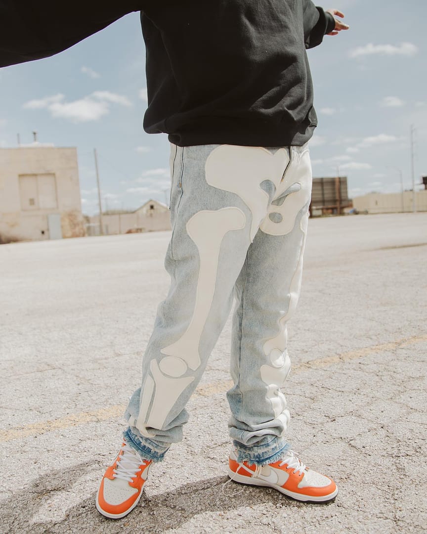D184 Skeleton Denim - Blue/White | mnml