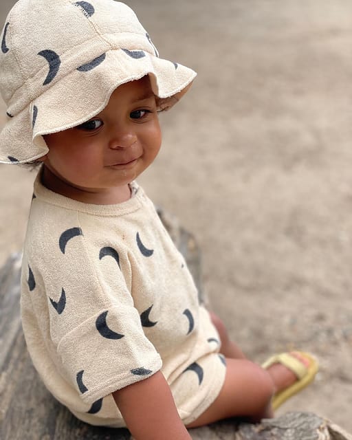Pebble Midnight Terry Beach Romper | Organic Zoo