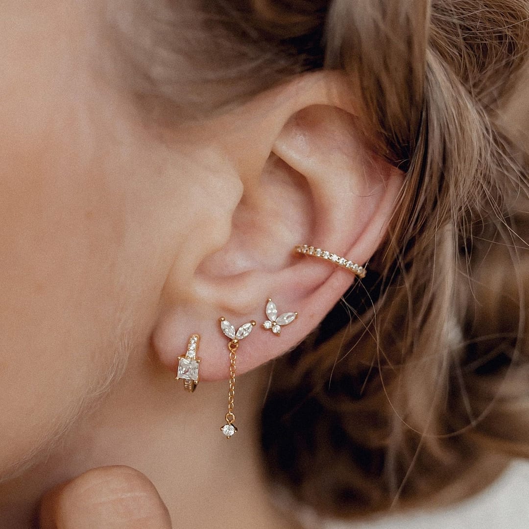 Waterdrop Stud Earrings Sterling Silver Gold – Hey Happiness