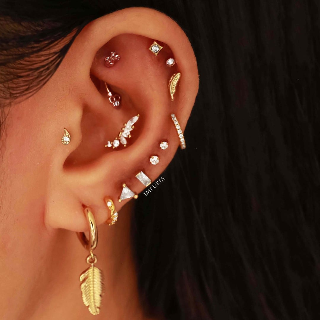 garnl　Triangle Pierce Amazon.com: Septum Ring Triangle V Chevron Gold Silver Rose